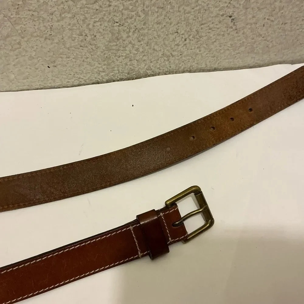 Vintage Polo by Ralph Lauren Brown Leather Belt 40/100 - Picture 5 of 5